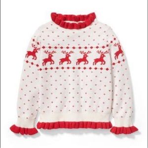 Janie and Jack Fair Isle Reindeer Sweater, 4 - NEW